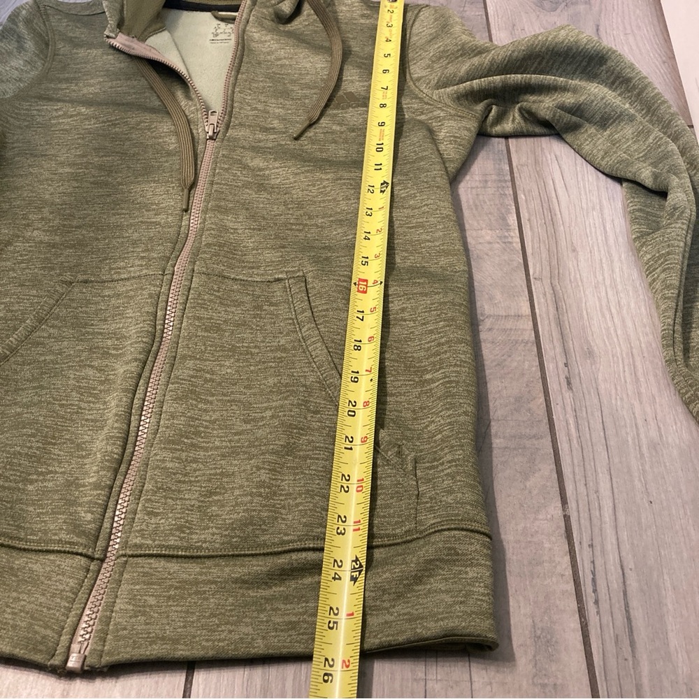 Moss Olive Green Zip Up Hooded Climawarm Adidas Sweater - Picture 4 of 5